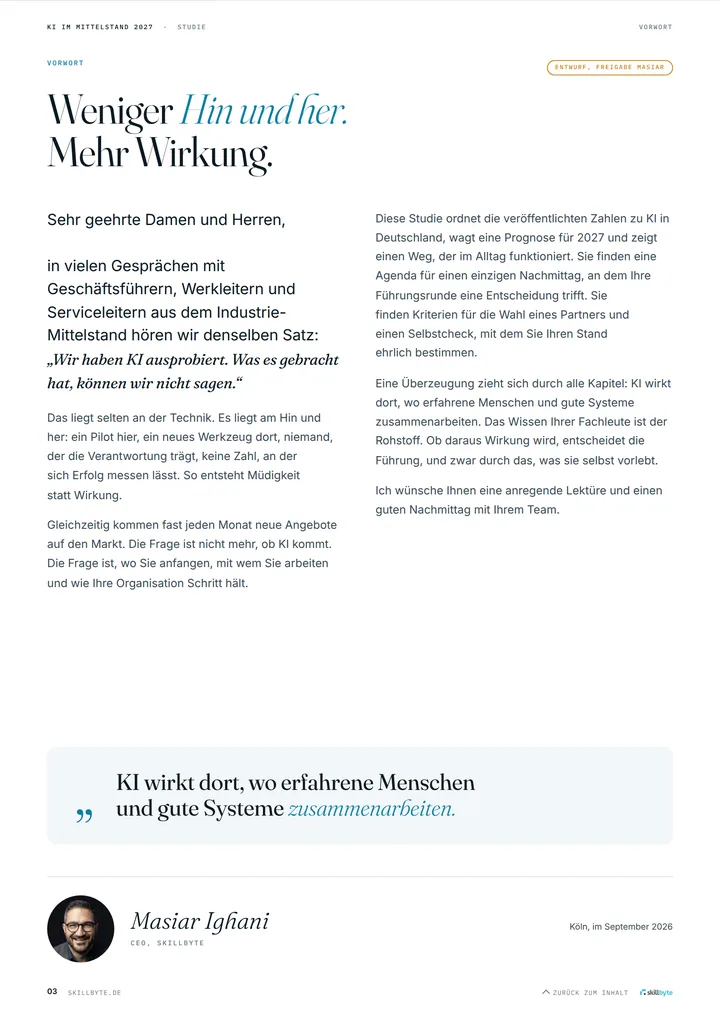 Seite 3 von 8, KI im Mittelstand 2027 Seite 3 von 8, KI im Mittelstand 2027